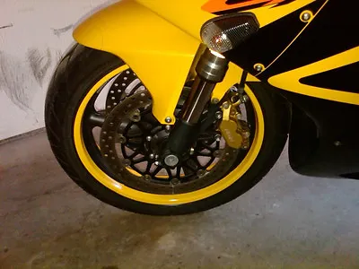 Dark Yellow Custom Motorcycle Rim Wrap Wheel Decals Stripes Stickers Tape Trim • $20.49