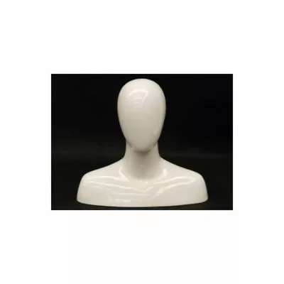 Male Table-Top Glossy White Faceless Male Fiberglass Mannequin Head Display • $81.50