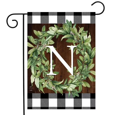 Wreath Monogram N Garden Flag • $9.86