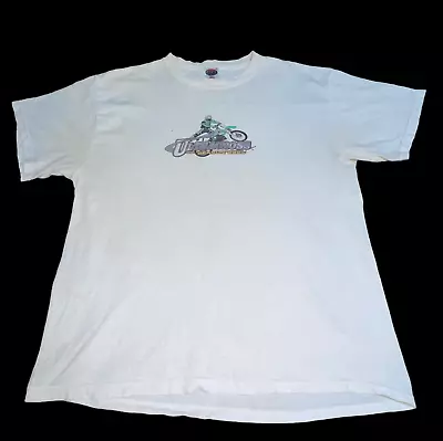 Vintage 2000 Ultracross Motocross Kawasaki Graphic T Shirt Pace Sz Large White • $54.99