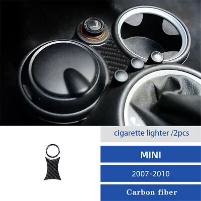 Carbon Fiber Cigarette Lighter Trim Cover For BMW MINI Cooper R56 R57 2007-2010 • $10.83