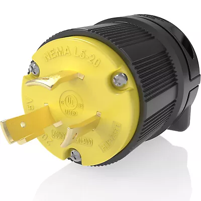 L5-20P 20A 125V Twist Locking Male Receptacle Replacement Plug RV 3Prong 20amp • $13.97