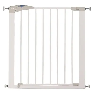 White Safety Gate For Baby Stairs Doorway 76-82cm Wide Pressure Fit Easy Install • £36.34