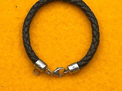 Thomas Sabo Woven Leather (Black) & Silver Charm Carrier Bracelet • £25
