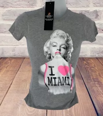 I Love Miami- Marilyn Monroe Gray Graphic Tee • $12
