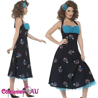 $54.99 • Buy Ladies 50s Grease Costume Adult Cha Cha Digregorio Womens 1950s 50's Fancy Dress