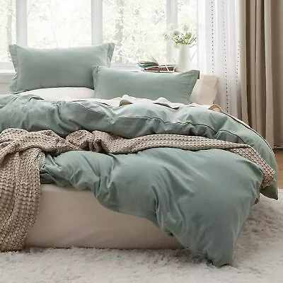 Bedsure Sage Green Duvet Cover King Size - Soft Prewashed Set 3 Pieces 1 Du... • $32.90