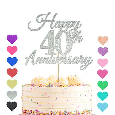 Personalise Year Love Happy Wedding Anniversary Cake Topper 10th 20 25 30 40 50 • £2.83