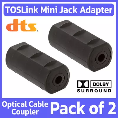 2 Pack Mini TOSLink Female To Female Coupler Optical Fiber Digital Audio Adapter • $7.99