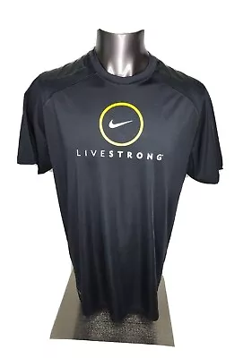 Nike LIVESTRONG Dri Fit Graphic T-Shirt Black Adult Mens Live Strong XL 2011 • $43.99