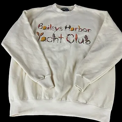 Vintage Sweatshirt Baileys Yacht Club Large USA 90s Crewneck Wisconsin T1210 • $18.95