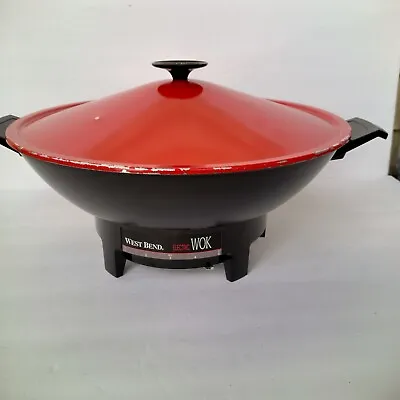 Vintage West Bend 6-Quart Electric WOK Red Model: 79525 Works Great! • $22.99