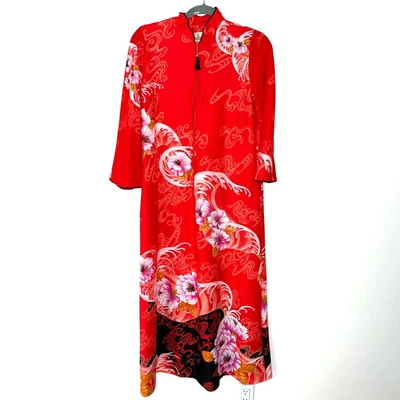 £65.76 • Buy David Brown For Neiman Marcus Vintage Womens Robe Red Small Zip Front Pockets