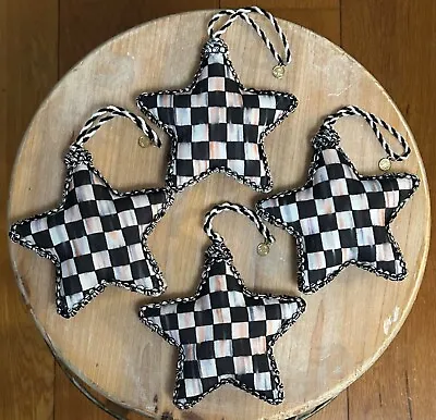 MacKenzie-Childs Courtly Check Star Ornaments Reversible - Set Of 4 - Brand New! • $48