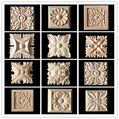 10Pcs/Lot Wood Carved Corner Furniture Onlay Applique Unpainted Home Decor Small • $17.87
