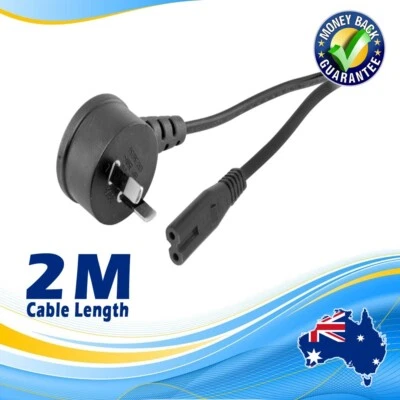 $15.95 • Buy Doss 2m Power Cable 240v Ac Mains Flat Figure 8 Iec C7 Tv, Appliances  720acr