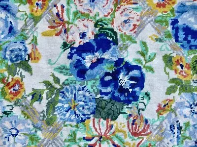 EHRMAN Tapestry Needlepoint Cushion Kit BLUE CHINTZ SUSANNA LISLE Retired Floral • £50.99