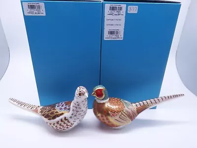 £329.99 • Buy Royal Crown Derby Ltd Ed Goviers Brace Of Pheasants Paperweights 377/500