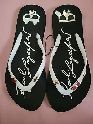 Karl Lagerfeld Slippers Flip Flops Womens Size 6M NWT • $25
