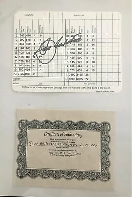 £200 • Buy SEVE BALLESTEROS HAND SIGNED Augusta MASTERS GOLF SCORE CARD VERY RARE