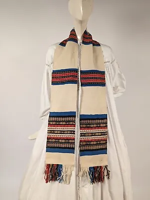 Civil War Era Striped Wool Stole / Shawl For Dress • $48