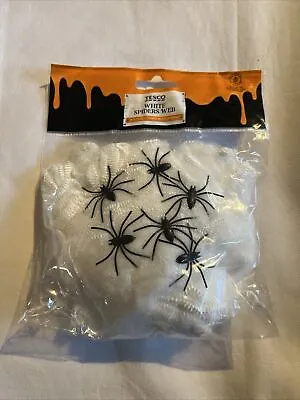 Stretchy Spider Web Cobweb And 6 Scary Spiders / Halloween Party Decoration • £4