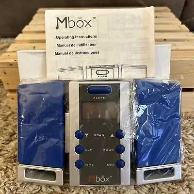 MBOX ONE WORLD THE ESSENTIALS Mini RADIO CLOCK ALARM W/ Speakers 6 1/4 X 4” NEW! • $6