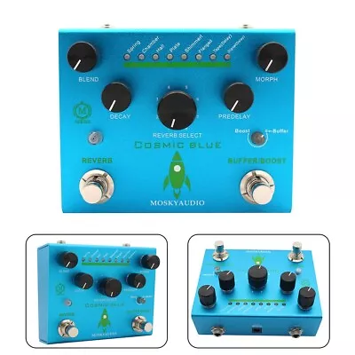 Get The Perfect Reverb Effects With MOSKY Cosmic Blue Guitar Pedal 8 Modes • $175.23