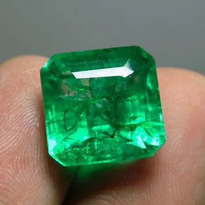 10 Ct Colombian Natural Green Emerald Square Cut Certified Loose Gemstone • £9.27