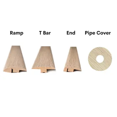 Light Brushed Nevada Oak Flooring Accessories Ramp / End / T Bar / Pipe Covers • £9.99