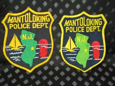 713 New Jersey MANTOLOKING POLICE DEPT Patch 2pc Lot Variation Ocean Co Low Pop • $17.99