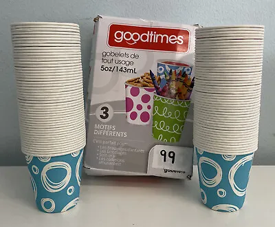 Goodtimes 5oz. All-Purpose Bathroom/Kitchen Paper Cold Cups 99ct-Assorted Desig • $17.49