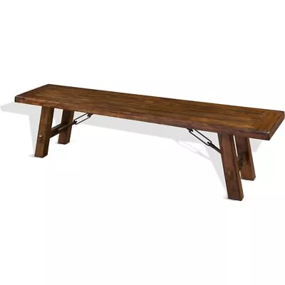 Sunny Designs Tuscany 18  Farmhouse Mahogany Wood Bench In Medium Brown • $346