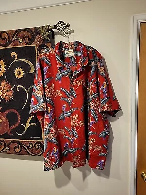 VTG Paradise Found Hawaiian Shirt Mens 6XL 80's Red Magnum PI Tom Selleck Nice! • $19.99
