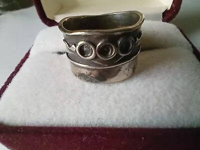 BRUTALIST  DESIGNER  Vintage  STERLING  SILVER   RING ISRAEL • $69.99