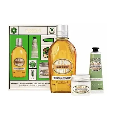NIB L'OCCITANE Almond Skin Softening Trio(Shower Oil+Hand Cream+Concentrate) • $49.90