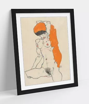 Egon Schiele Nude With Orange Drapery -art Framed Poster Picture Print Artwork • £14.99