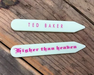 Ted Baker HIGHER THAN HEAVEN Branded Collar Bone Stiffeners/Stays/Tabs 6cm NEW • £3.95