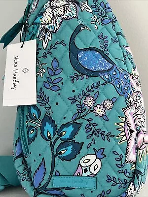 Vera Bradley Compact Sling Backpack / Purse Belt Bag Peacock Garden • $29