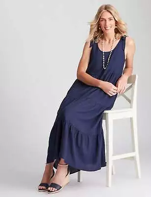 AU 12 - NONI B - Womens Dresses -  Tiered Linen Maxi Dress • $28.33