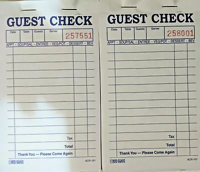 DayMark Guest Checks 2part Carbonless 10 Books /50 Checks • $15.89