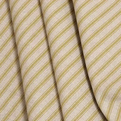 Deck Stripe Yellow Fabric | Double Width 280cm | Ticking | Curtains Upholstery • £1.79