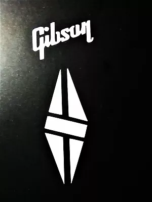 Gibson Guitar Headstock Split Diamond Die-Cut Vinyl Decal OEM Size Gloss White • $21.90