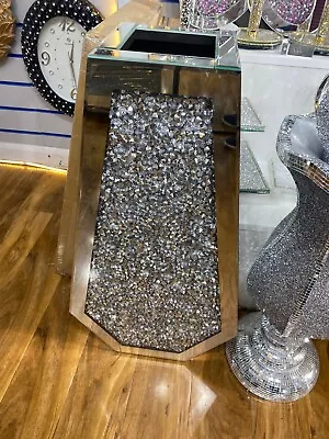 £37.99 • Buy Sparkle Palace Diamond Crushed Crystal Sparkly Silver Mirrored Floor Vase 40CM✨