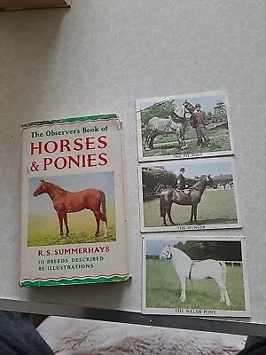 The Observer's Book Of Horses And Ponies-Summerhays-1966 Edition-Illust-HB/DJ • £4.99