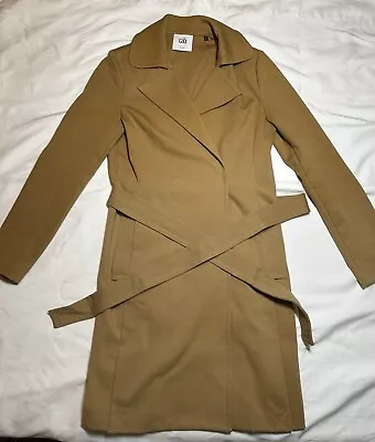 Cabi Casablanca Trench Coat Size S Camel Tan Knit 3037 With Belt • $25