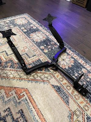 $39 • Buy Dual Arm Monitor Stand - Adjustable Gas Spring Computer Desk Mount VESA Bracket!