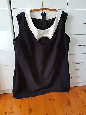 CITY CHIC Maxi Dress Black White Plus Shift Size M 16 18 C6 • $35.75