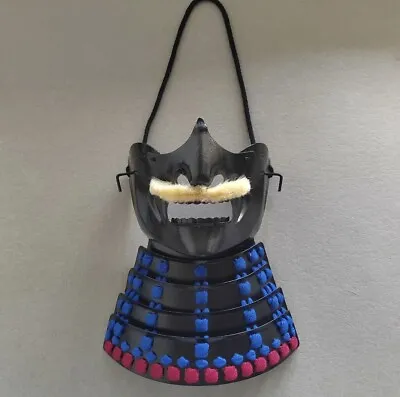 Wearable Japanese Samurai Armor Yoroi Face Mask Menpo Handmade Iron Antique • $229