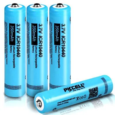 4x AAA ICR10440 3.7V 350mAh Li-ion Rechargeable Batteries For Lights Button Top • $11.49